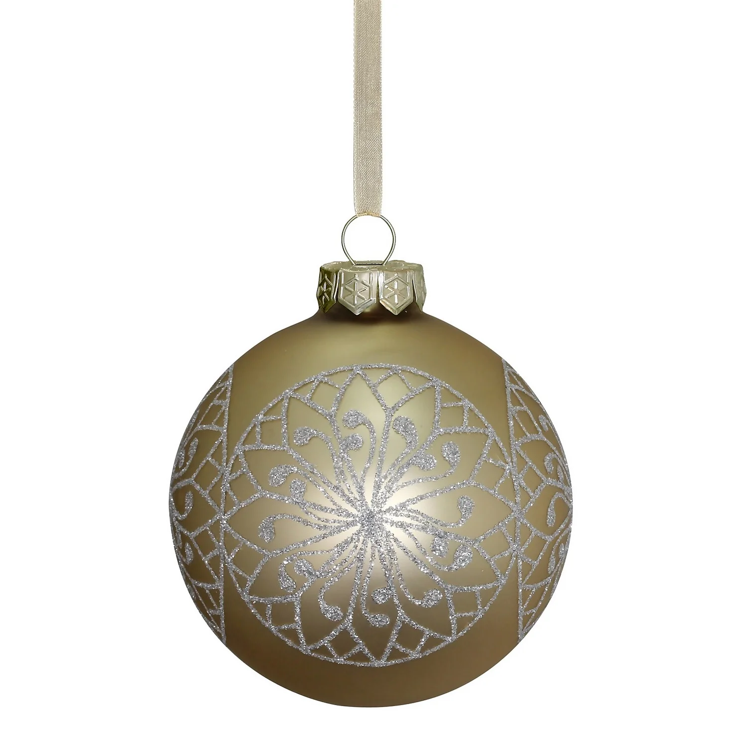 Filigree Glass Bauble Gold Christmas Tree Bauble - 90mm 3 Filigree Glass Bauble Gold Christmas Tree Bauble - 90mm