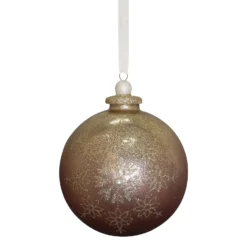 Pink Antique Snowflake Christmas Tree Bauble - 90mm