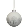 White & Grey Tree Scene Glass Christmas Tree Bauble - 90mm 2 White & Grey Tree Scene Glass Christmas Tree Bauble - 90mm -NON Outdoor Shop 13711116 1534985909297547