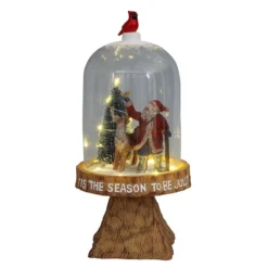 Santa Light Up Glass Christmas Decoration (Battery Operated)