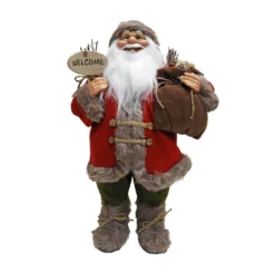 Traditional Standing Father Christmas With Red Coat - 60cm