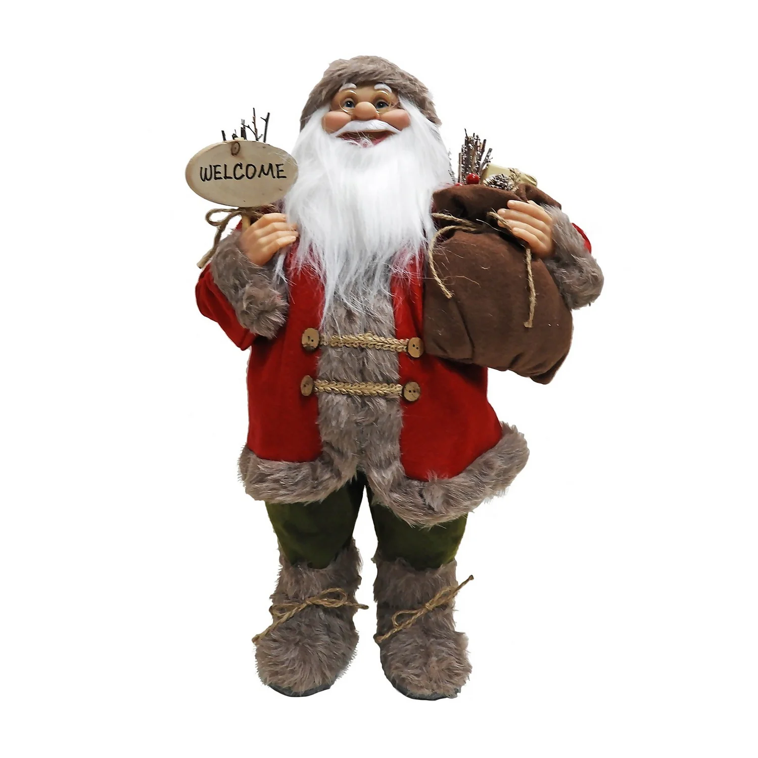 Traditional Standing Father Christmas With Red Coat - 60cm 3 Traditional Standing Father Christmas With Red Coat - 60cm