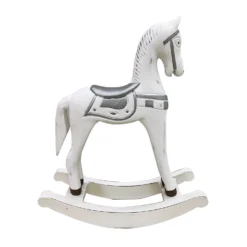 White & Gold Wooden Rocking Horse Christmas Decoration -NON Outdoor Shop 13714916 3494984568895861