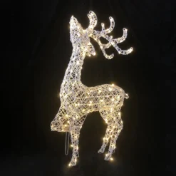 White LED Standing Reindeer Warm White 3D Outdoor Christmas Light - 1m