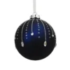Dark Blue & Silver Meteor Glass Christmas Tree Bauble - 90mm 1 Dark Blue & Silver Meteor Glass Christmas Tree Bauble - 90mm -NON Outdoor Shop 13715885 1334984563214947