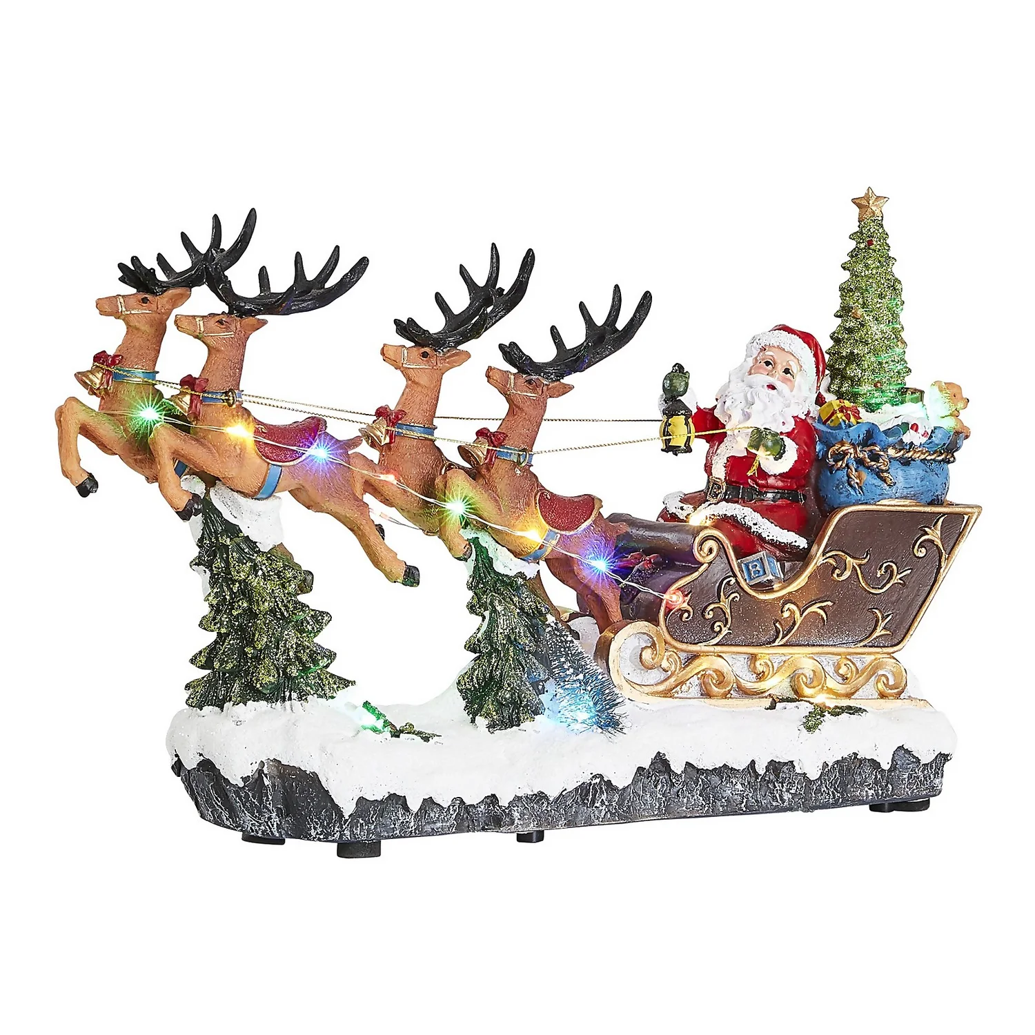 Christmas Santa Sleigh LED Christmas Decoration (Battery Operated) 3 Christmas Santa Sleigh LED Christmas Decoration (Battery Operated)