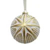 White & Gold Debossed Star Pattern Glass Christmas Tree Bauble 2 White & Gold Debossed Star Pattern Glass Christmas Tree Bauble -NON Outdoor Shop 13727338 5764984563077415
