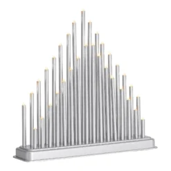 33 LED Silver Column Christmas Candle Bridge (Battery Operated) -NON Outdoor Shop 13733810 1024983493685262